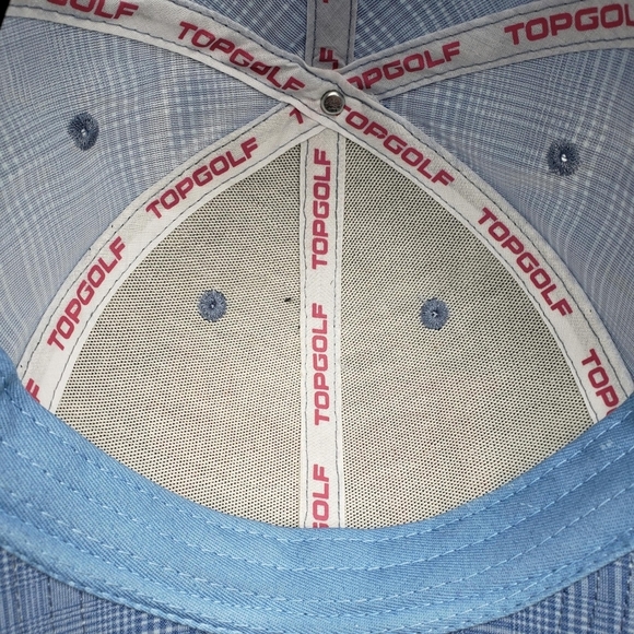 Top Golf | Light Blue Preppy Plaid Sporty Athletic Graphic Golf Cap Hat Unisex - Picture 7 of 7